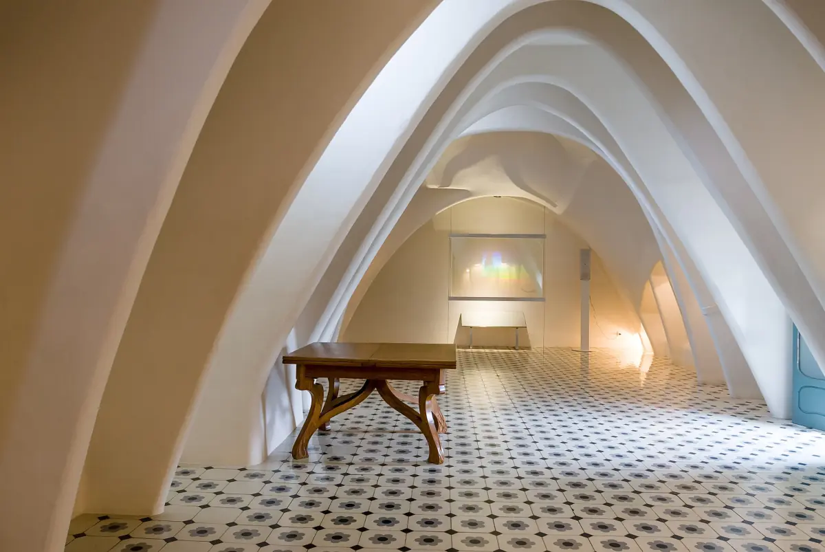 The white arches of the attic